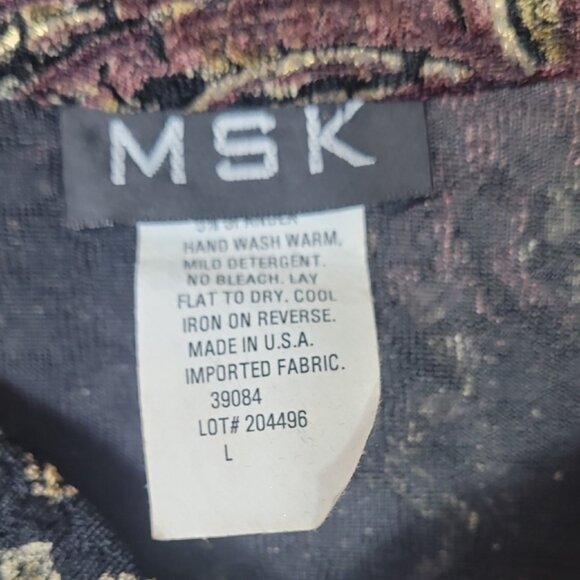 Vintage MSK Dark Floral Cardigan Bolero Size L Beaded Acetate Artsy Goth Y2K - Picture 4 of 15